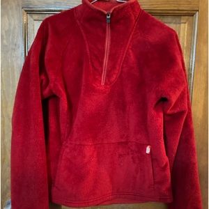 The North Face Women's Fleece 1/4  Zip Up Jacket Size Medium Maroon Super Soft
